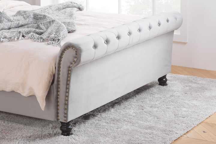 Opulence Velvet Bed with Spring Slatted Base and Button Detailing