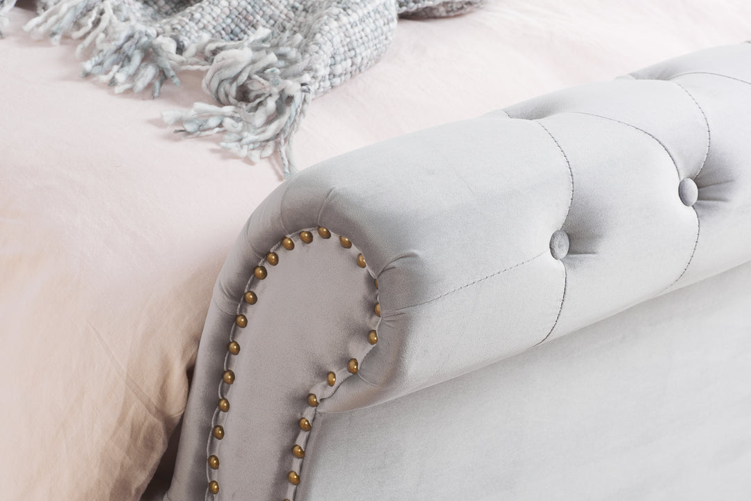 Opulence Velvet Bed with Spring Slatted Base and Button Detailing