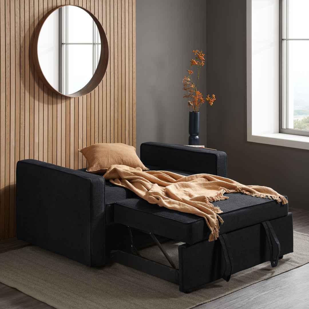 Otto Sofa Bed Grey Fabric Modern Convertible for Stylish Homes