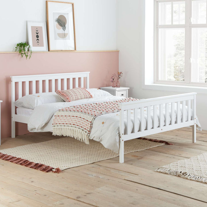 Oxford Bed Frame with Solid Slatted Base for Modern Farmhouse Style