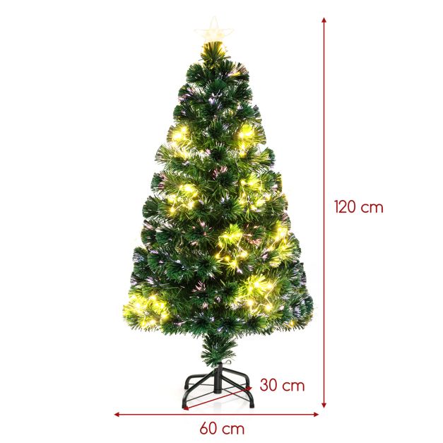 Optical Fiber Christmas Tree Pre-Lit Artificial Xmas Tree-1.2M