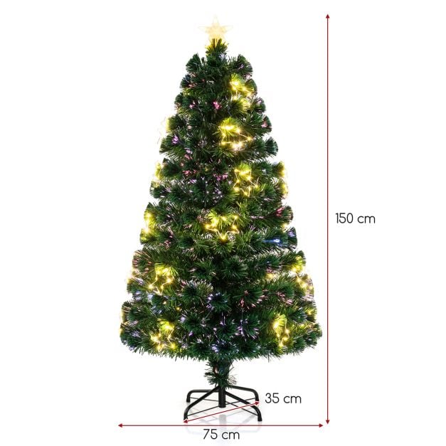 Optical Fiber Christmas Tree Pre-Lit Artificial Xmas Tree-1.5M