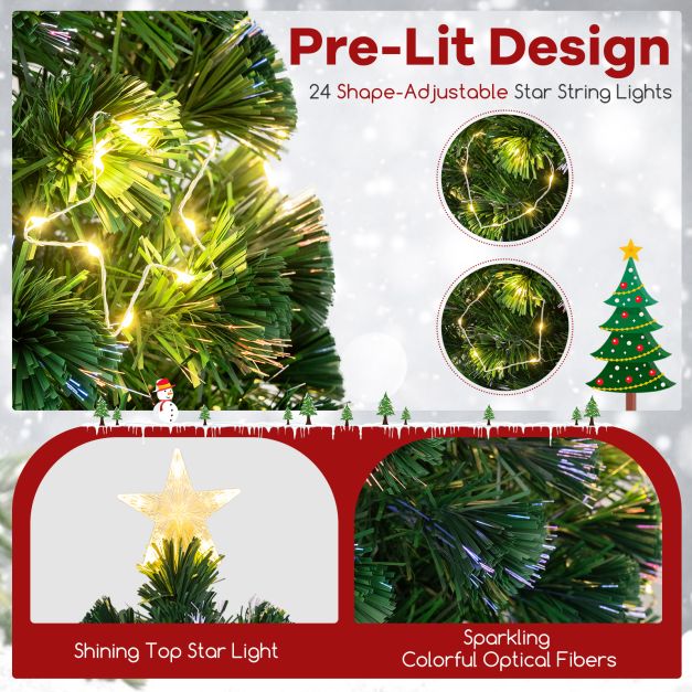 Optical Fiber Christmas Tree Pre-Lit Artificial Xmas Tree-1.5M