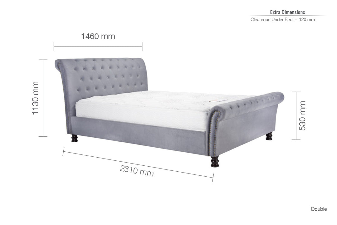 Opulence Velvet Bed with Spring Slatted Base and Button Detailing