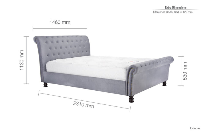 Opulence Velvet Bed with Spring Slatted Base and Button Detailing