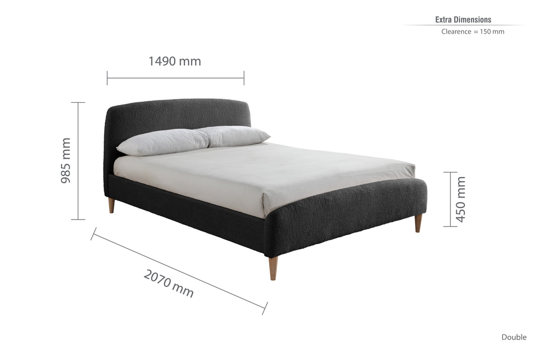 Otley Fabric Bed Frame with Super Soft Teddy Bear Upholstery for Cozy Bedrooms