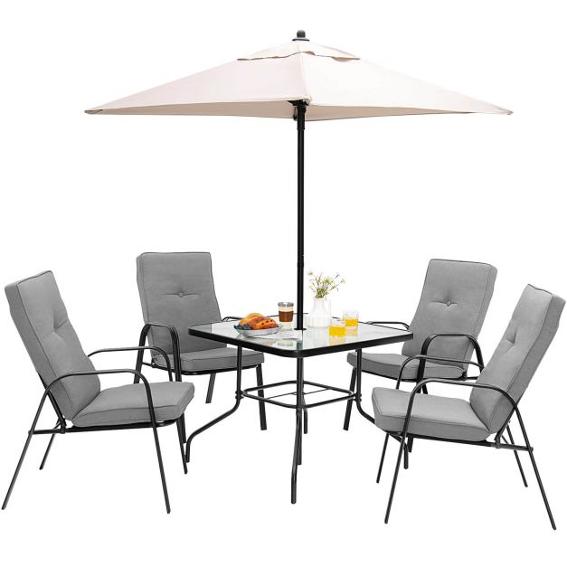 6-Piece Outdoor Dining Set with Removable Cushions - TidySpaces