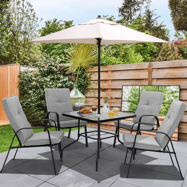 6-Piece Outdoor Dining Set with Removable Cushions - TidySpaces