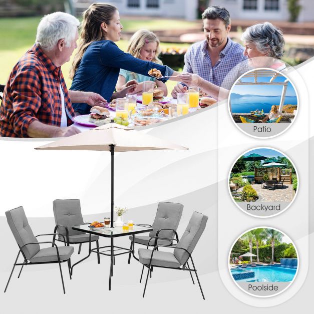 6-Piece Outdoor Dining Set with Removable Cushions - TidySpaces