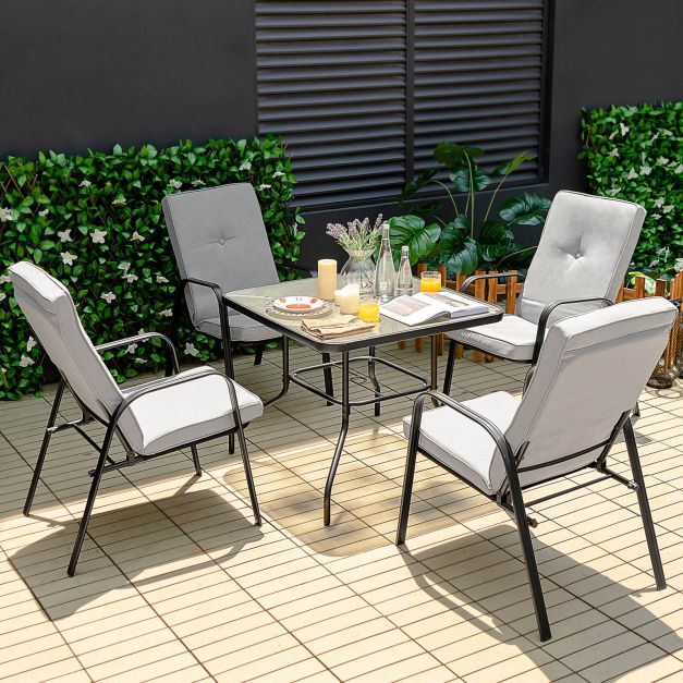 6-Piece Outdoor Dining Set with Removable Cushions