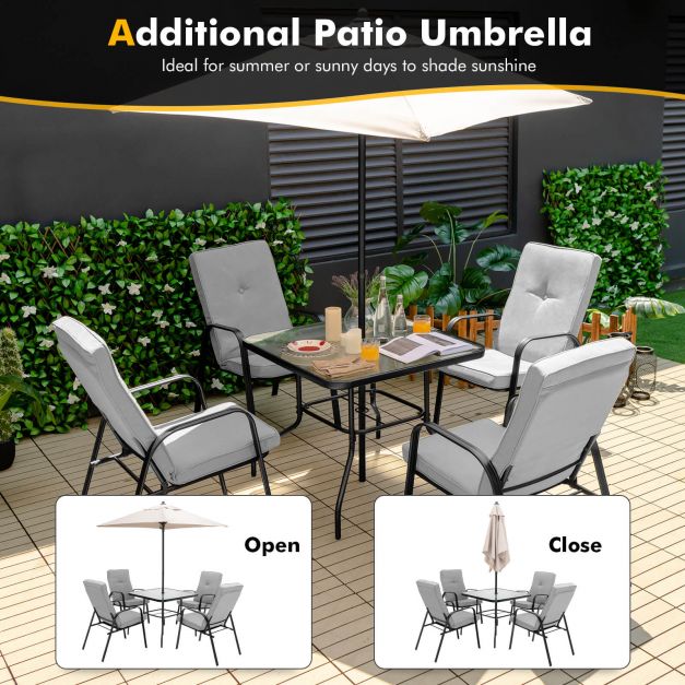 6-Piece Outdoor Dining Set with Removable Cushions - TidySpaces