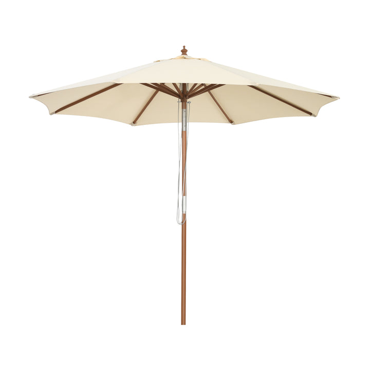 2.7/3m Wooden Patio Parasol Sun Shade Umbrella with 8 Ribs