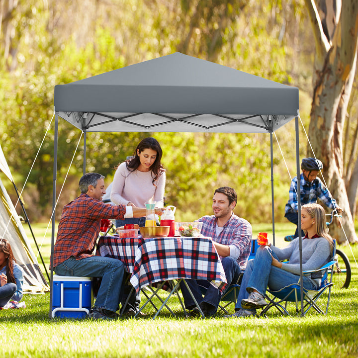198 x 198 cm Outdoor Pop up Canopy with Adjustable Heights - TidySpaces