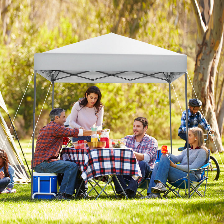 198 x 198 cm Outdoor Pop up Canopy with Adjustable Heights - TidySpaces