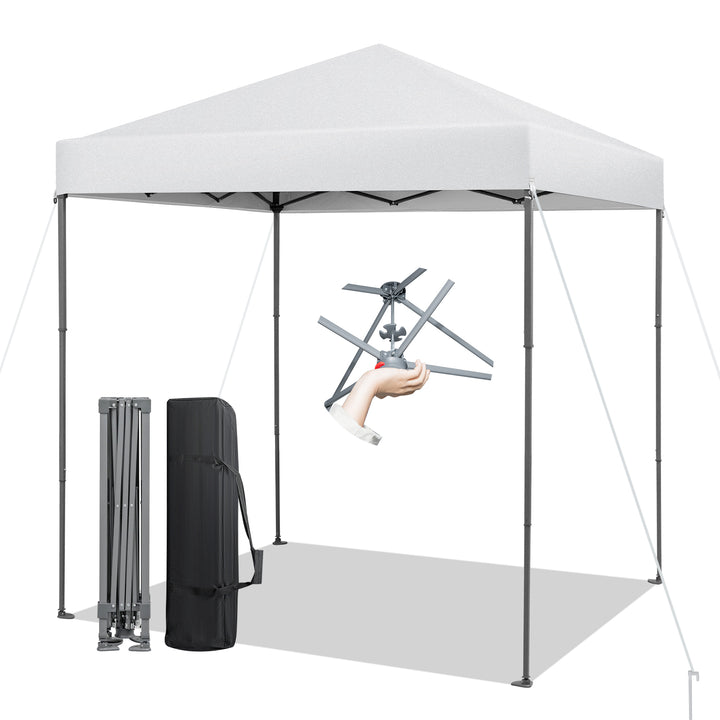 198 x 198 cm Outdoor Pop up Canopy with Adjustable Heights White - TidySpaces