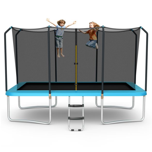 8 FT x 14 FT Rectangular Trampoline with Enclosure Net