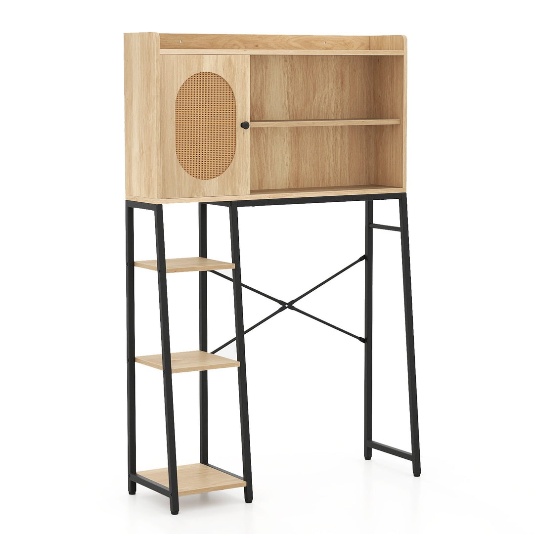 Over The Toilet Storage Cabinet with Sturdy Metal Frame and Adjustable Shelf-Natural - TidySpaces