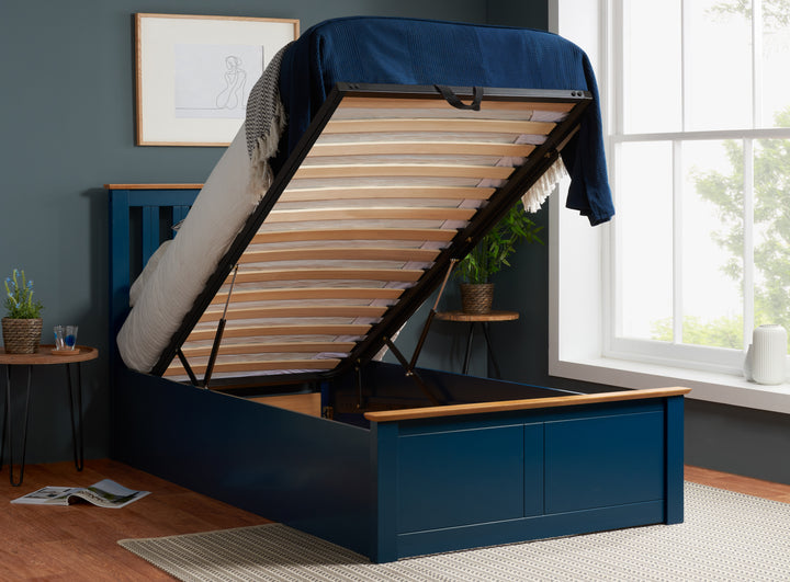 Phoenix Wooden Ottoman Bed with Ample Storage in Multiple Finishes