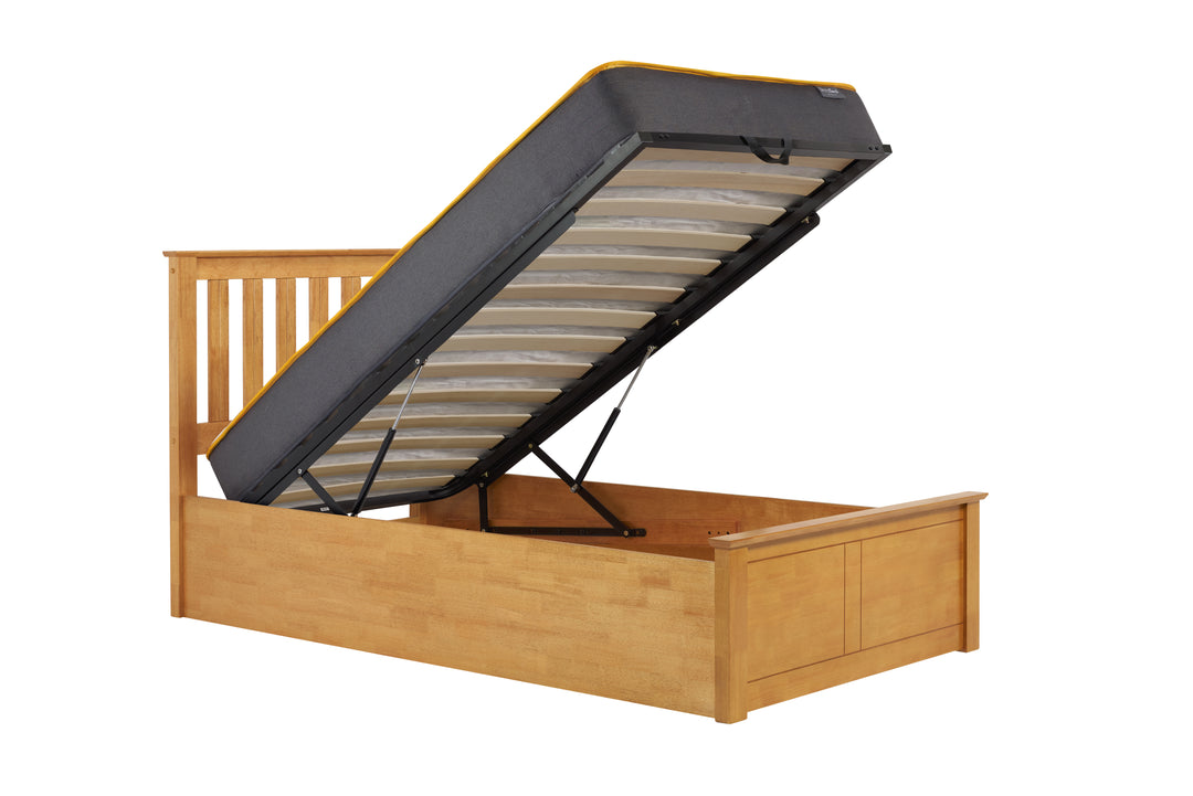 Phoenix Wooden Ottoman Bed with Ample Storage in Multiple Finishes