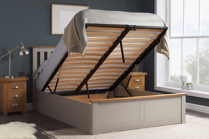 Phoenix Wooden Ottoman Bed with Ample Storage in Multiple Finishes