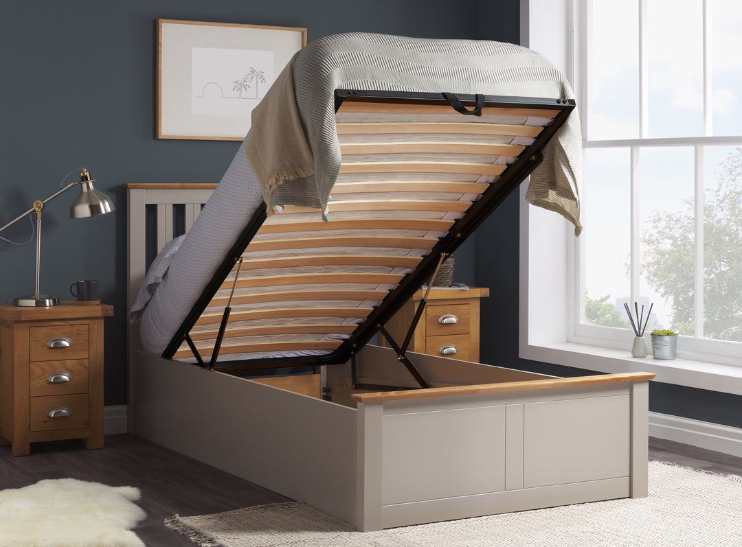 Phoenix Wooden Ottoman Bed with Ample Storage in Multiple Finishes