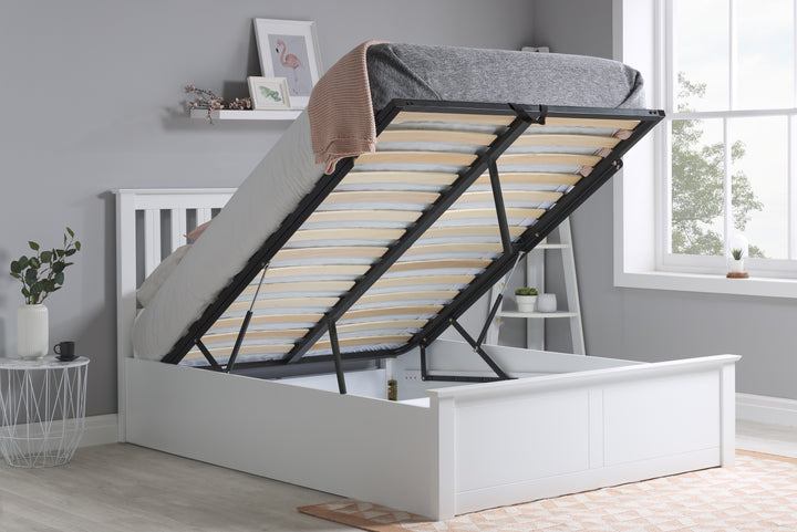 Phoenix Wooden Ottoman Bed with Ample Storage in Multiple Finishes