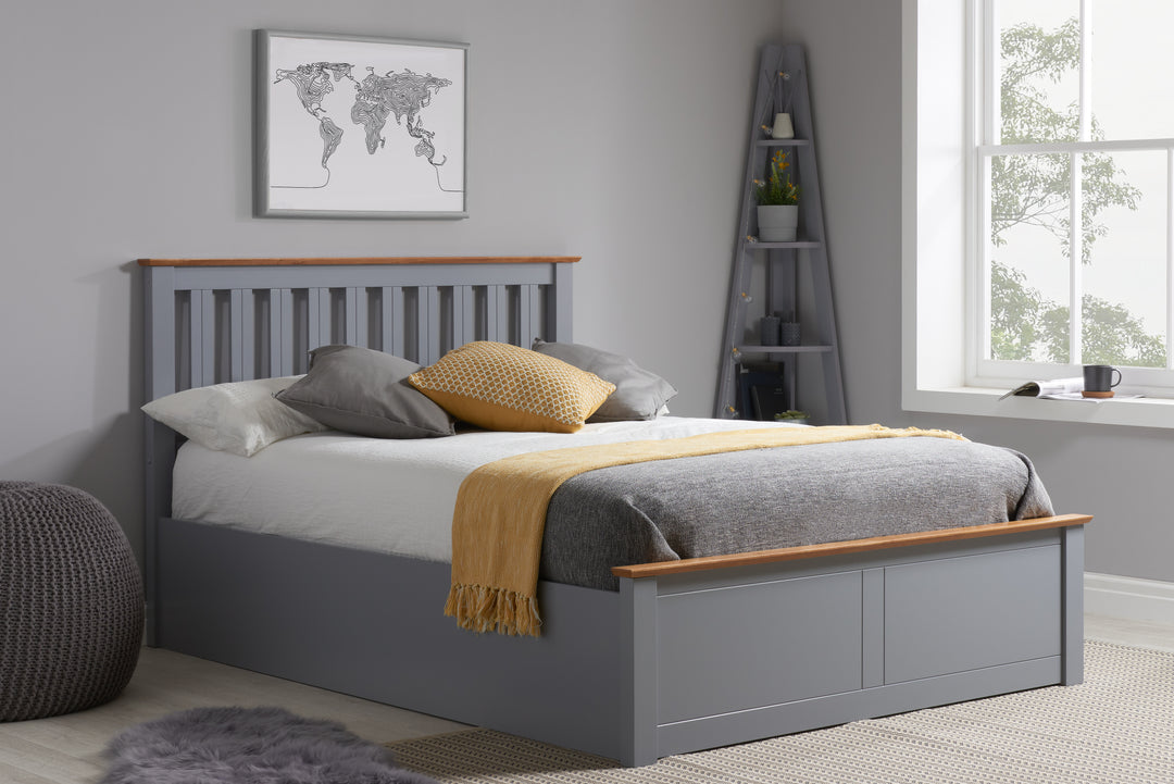 Phoenix Wooden Ottoman Bed with Ample Storage in Multiple Finishes