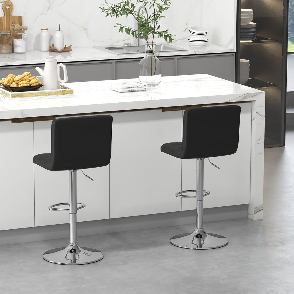 PU Leather Bar Chairs with Adjustable Height for Kitchen Island and Pub - TidySpaces