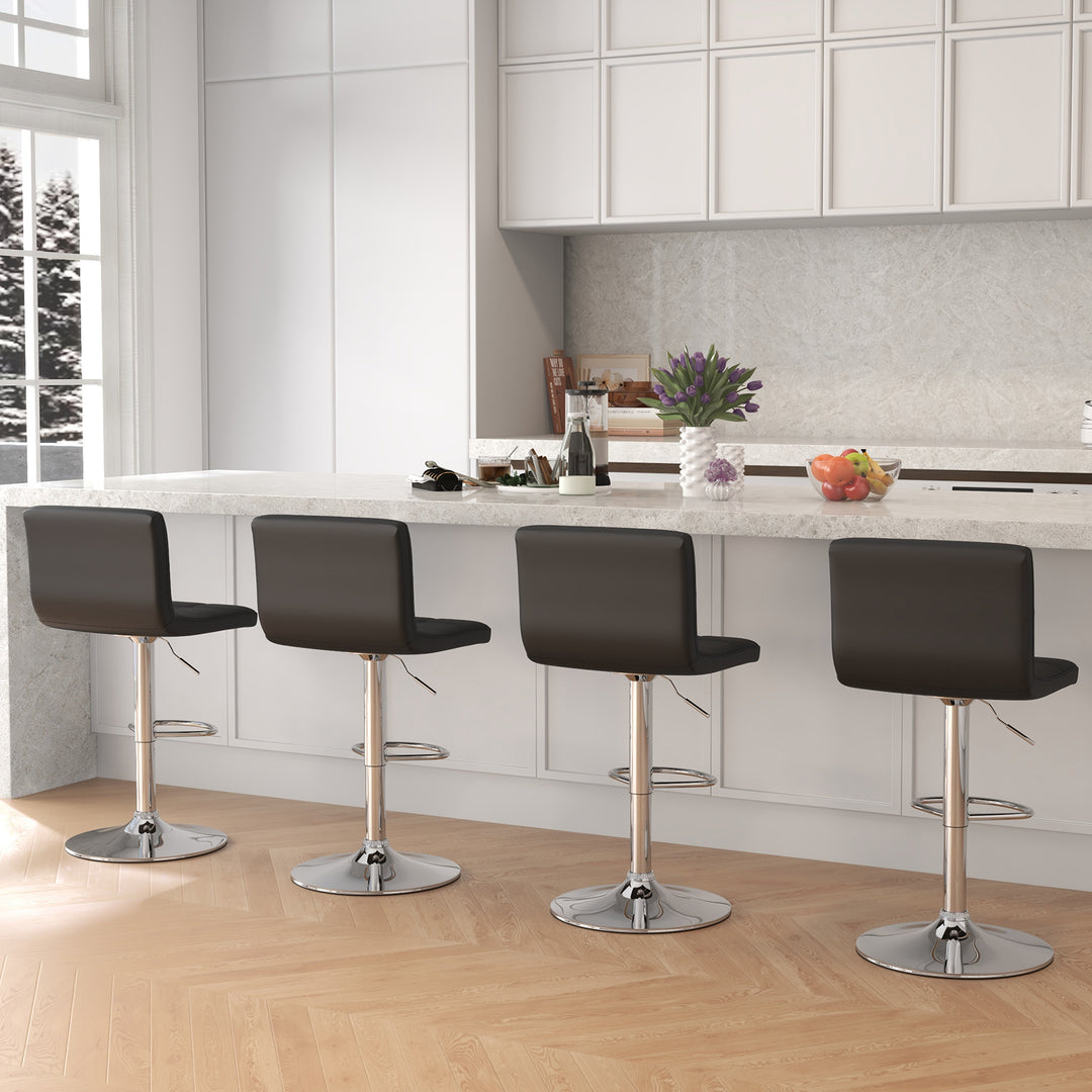 PU Leather Bar Chairs with Adjustable Height for Kitchen Island and Pub - TidySpaces