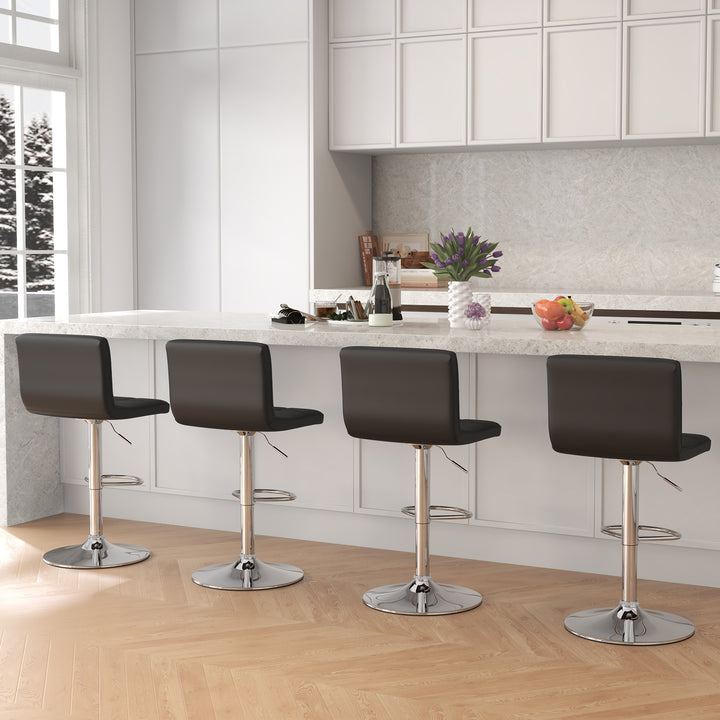 PU Leather Bar Chairs with Adjustable Height for Kitchen Island and Pub - TidySpaces