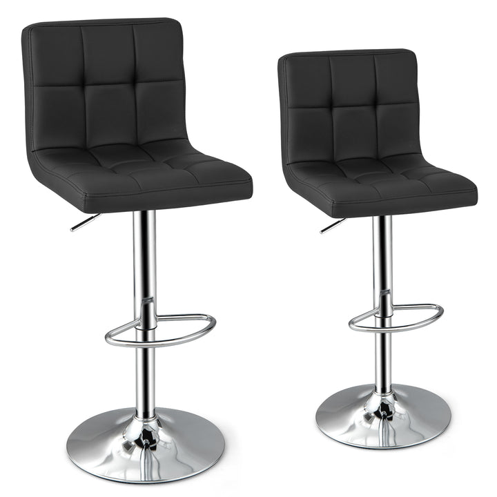PU Leather Bar Chairs with Adjustable Height for Kitchen Island and Pub - TidySpaces