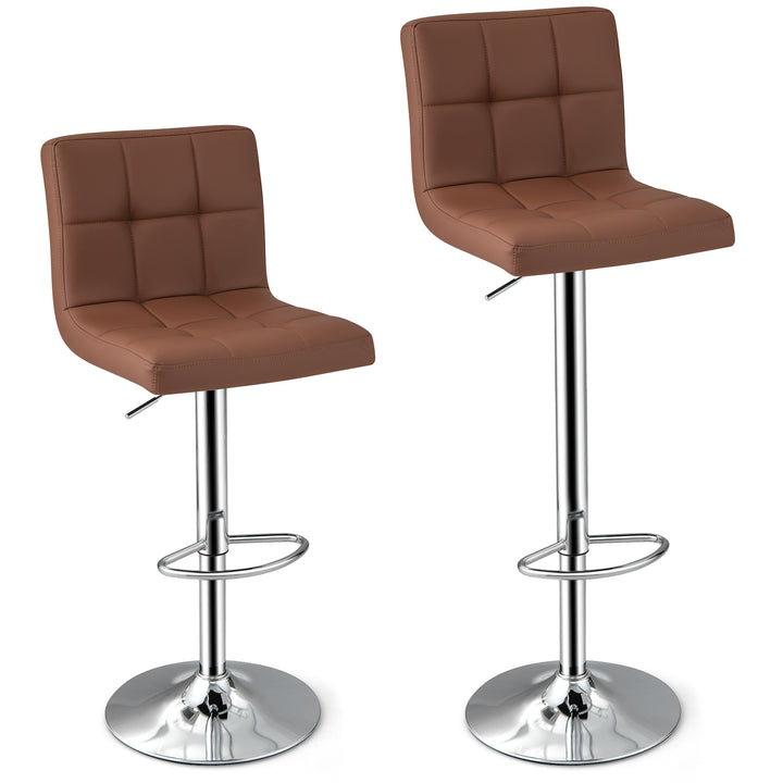 PU Leather Bar Chairs with Adjustable Height for Kitchen Island and Pub Coffee - TidySpaces