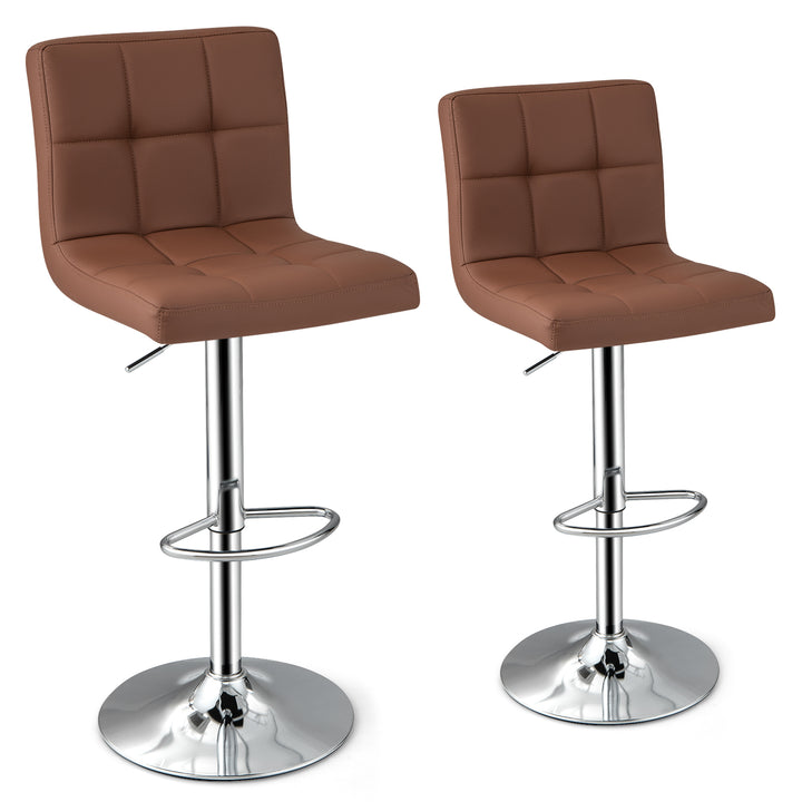 PU Leather Bar Chairs with Adjustable Height for Kitchen Island and Pub - TidySpaces