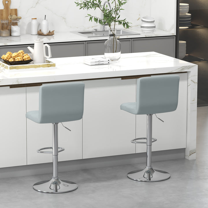 PU Leather Bar Chairs with Adjustable Height for Kitchen Island and Pub - TidySpaces