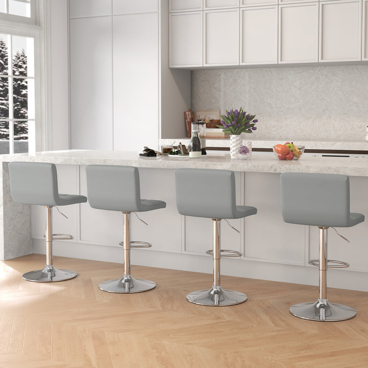 PU Leather Bar Chairs with Adjustable Height for Kitchen Island and Pub - TidySpaces