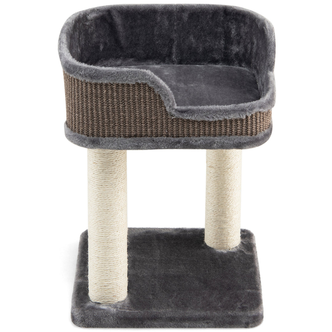 2 Levels Cat Tree with Soft Plush Perch and Scratching Posts