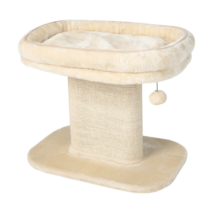 2 Tier Cat Tree with Sleeping Perch Sisal Scratching Plate and Ball