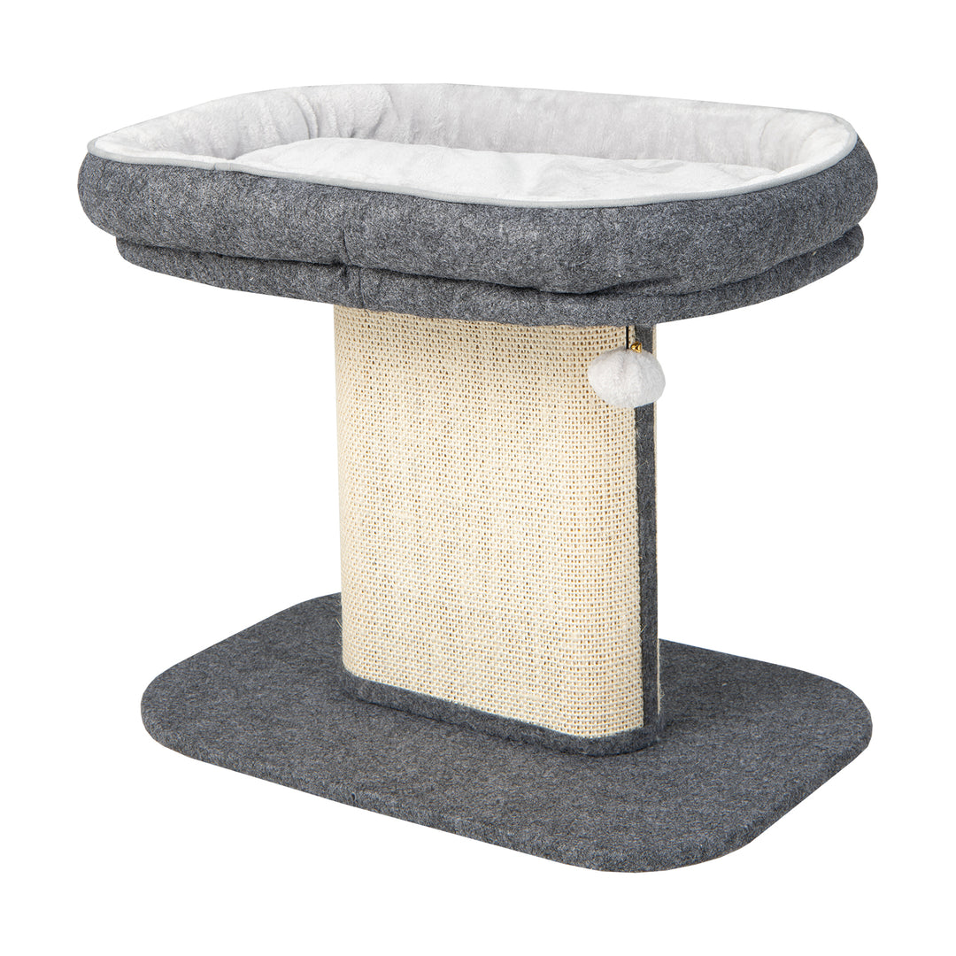 2 Tier Cat Tree with Sleeping Perch Sisal Scratching Plate and Ball