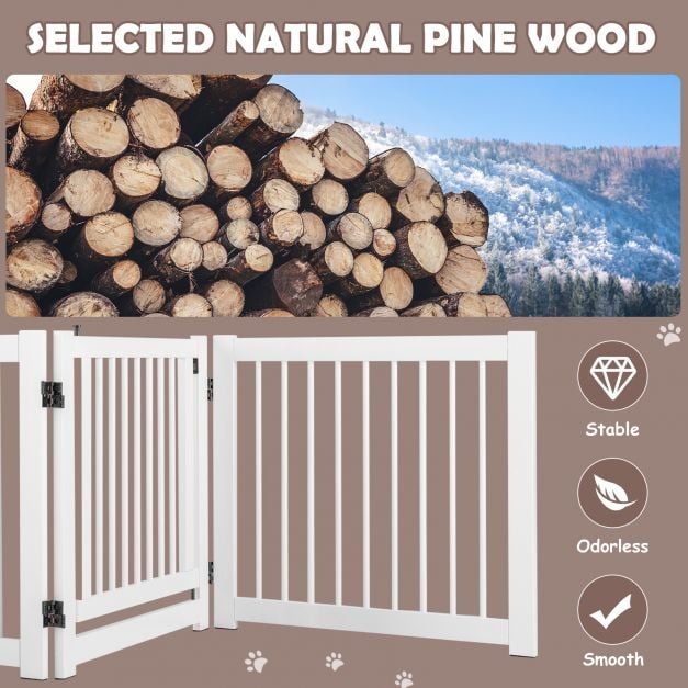 Freestanding Foldable Pet Gates with Lockable Door for Doorway Stairs - TidySpaces