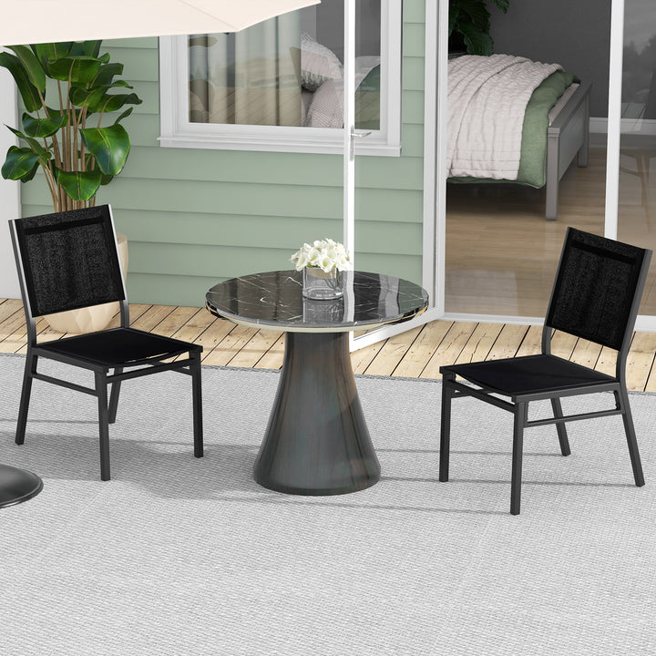 Patio Armless Chair with Breathable Seat and Backrest