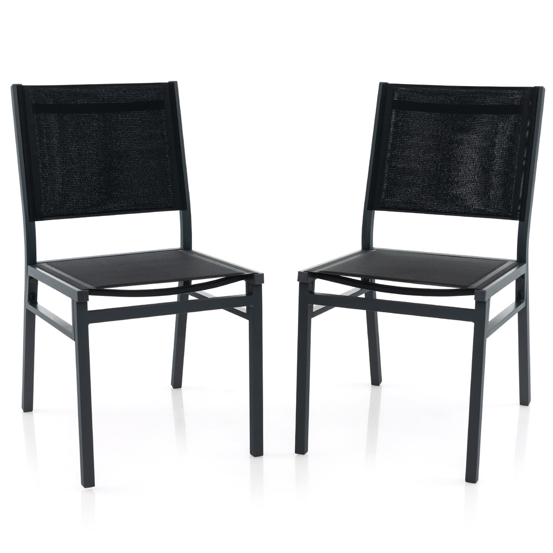 Patio Armless Chair with Breathable Seat and Backrest