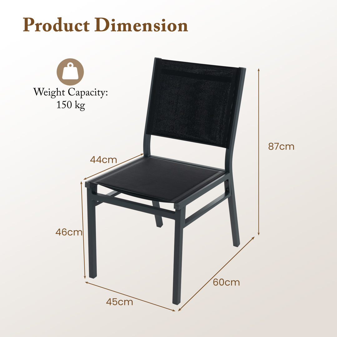 Patio Armless Chair with Breathable Seat and Backrest