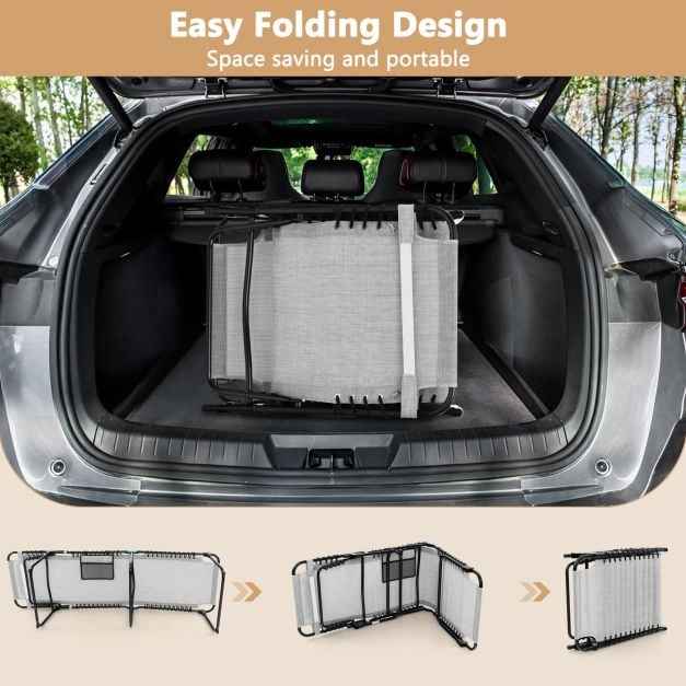 Patio Folding Chaise Lounge Chair Portable Sun Lounger with Adjustable Backrest