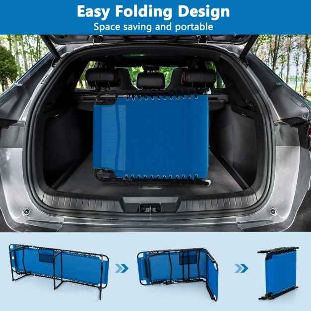 Patio Folding Chaise Lounge Chair Portable Sun Lounger with Adjustable Backrest