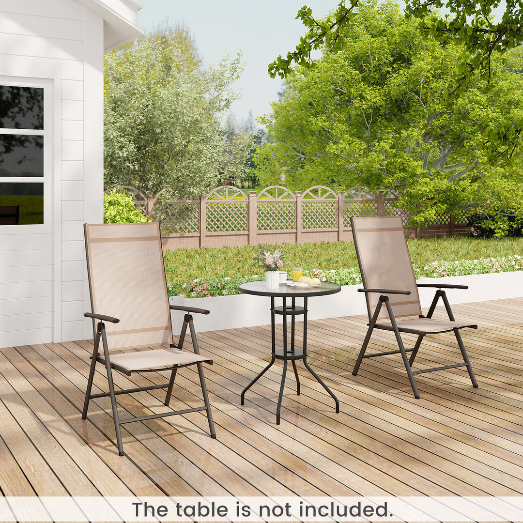 Patio Folding Dining Chairs Outdoor Sling Chairs with 7-Level Adjustable High Backrest - TidySpaces
