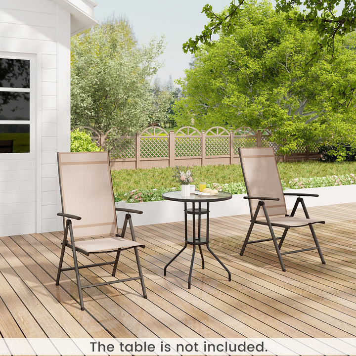 Patio Folding Dining Chairs Outdoor Sling Chairs with 7-Level Adjustable High Backrest - TidySpaces