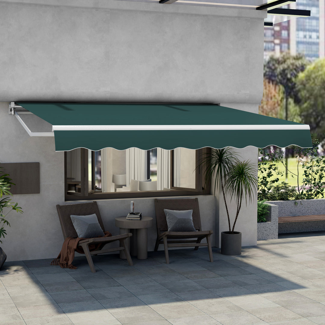 3.6 x 3 m Patio Retractable Awning with Manual Crank Handle