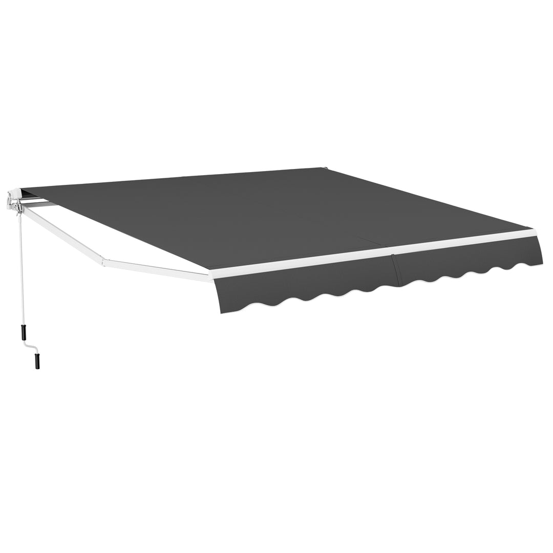 3.6 x 3 m Patio Retractable Awning with Manual Crank Handle