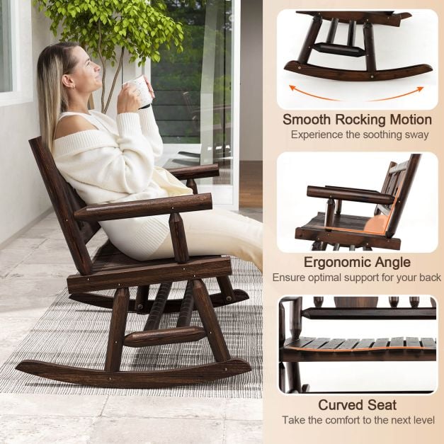 Patio Rocking Bench 2-Person Rocker Chair