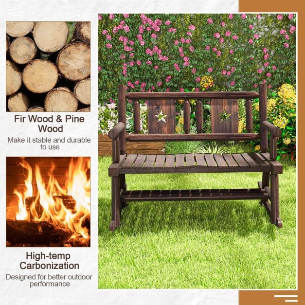 Patio Rocking Bench 2-Person Rocker Chair